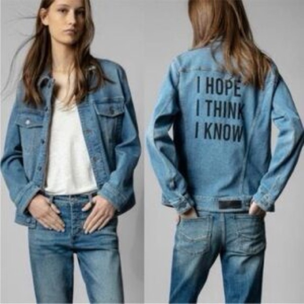 NWT ZADIG & VOLTAIRE KASE HOPE DENIM JACKET LIGHT BLUE SIZE SMALL